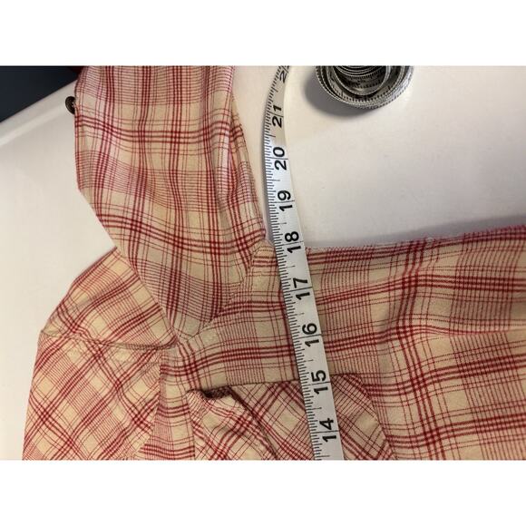 Ash And Embervred And Cream Plaid Button Up Shirt Size Small - Picture 5 of 5